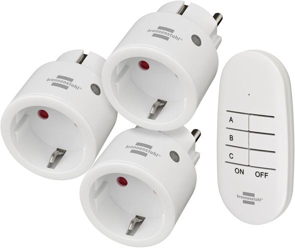 Brennenstuhl Rc Radio Power Outlet - Comfort-line Mini Funkschalt-set 3x Ip20